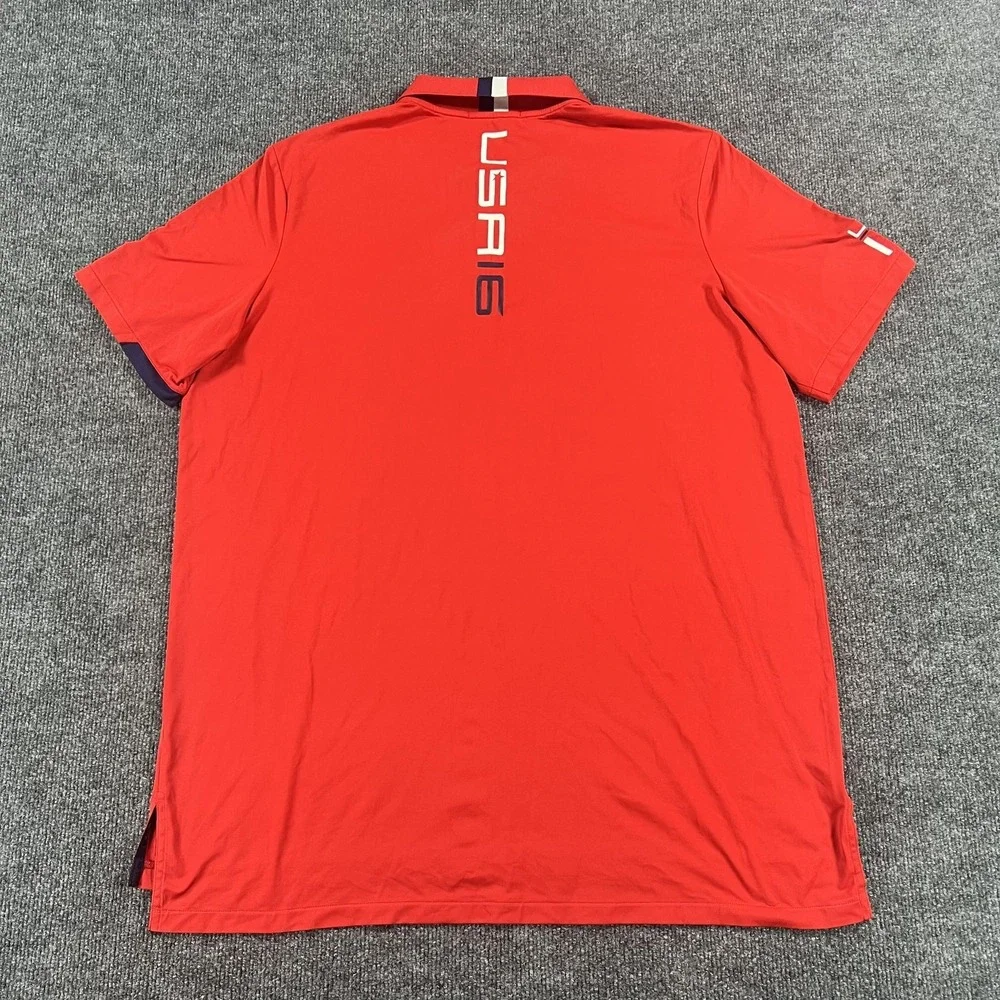 Ryder Cup USA Golf Polo Shirt Mens XL Red RLX‎ Ralph Lauren 2016 United States